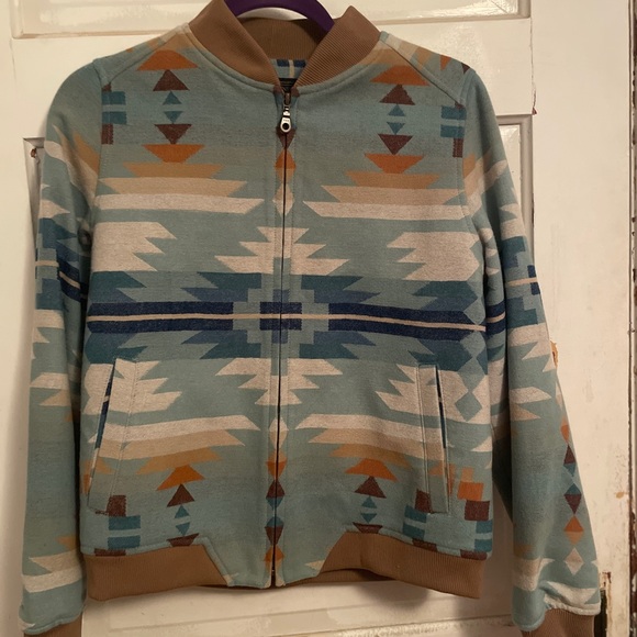 Pendleton Wool Bomber Jacket in Aqua Rio Rancho - Picture 4 of 4